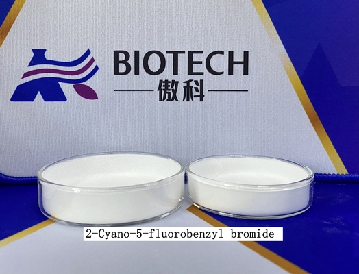 2-Cyano-5-fluorobenzylbromide CAS No van APIstussenpersonen. 421552-12-7 wit-als stevige Zuiverheid 98% C8H5BrFN