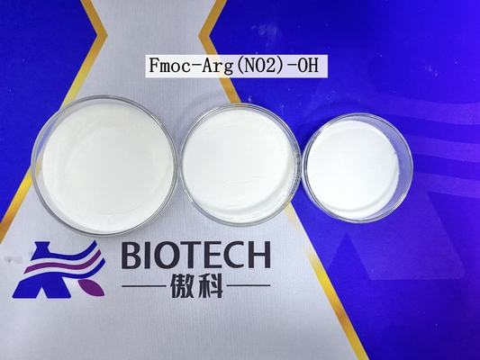 Aminozuurderivaten Fmoc-Arg ((NO2) -OH CAS. 58111-94-7 Wit poeder Zuiverheid 98% C21H23N5O6