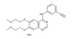 Zuiverheid 99% Erlotinib Hydrochloride 183319-69-9 Wit of gebroken wit kristallijn poeder C22H24ClN3O4