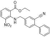 Ethyl 2 (((2-Cyano [1,1 ' - Biphenyl] - 4-Yl) Methyl) Amino) - het Gele Kristallijne Poeder van 3-Nitrobenzoate CAS 136285-67-1