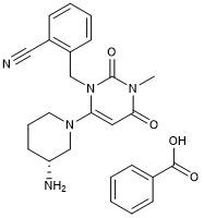 Alogliptin Benzoate CAS-nr. 850649-62-6 Zuiverheid 99% C25H27N5O4 Wit of quasi-wit kristallijn poeder