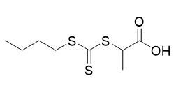 2-(((Butylthio)carbonothioyl)thio)propaanzuur CAS-nr. 480436-46-2 C8H14O2S3 Geel poeder