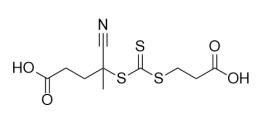 4-((((2-Carboxyethyl)thio)carbonothioyl)thio)-4-cyanopentaanzuur CAS-nr. 2055041-03-5 C10H13NO4S3 Geel poeder