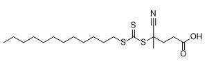 4-Cyano-4-dodecylsulfanylcarbothioylsulfanylpentaanzuur CAS-nr. 870196-80-8 C19H33NO2S3 Gebroken witte tot gele vaste stof