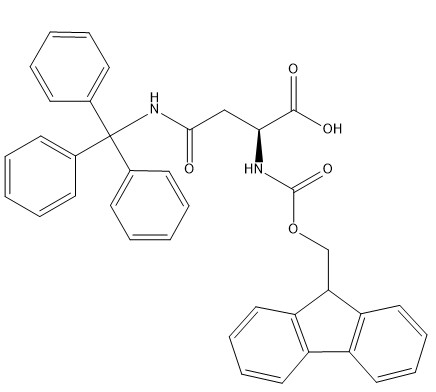 Aminozuurderivaten Fmoc-Asn(Trt)-OH CAS. 132388-59-1 Zuiverheid 98% Wit tot gebroken wit C38H32N2O5