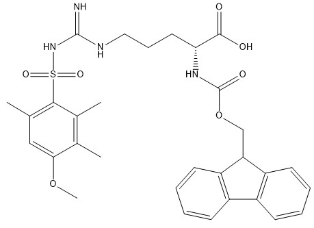 De Derivaten CAS 120075-24-3 fmoc-D-Arg van het zuiverheids98% Aminozuur (Mtr) - OH C31H36N4O7S