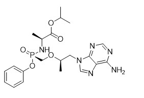 APIstussenpersonen Tenofovir Alafenamide CAS No 379270-37-8 voor TFA Wit aan Gebroken witte Poederzuiverheid 99%